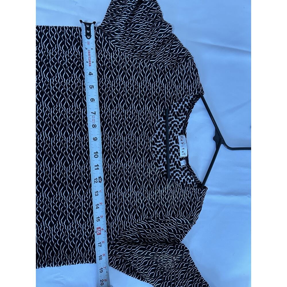 HABITAT Asymetrical Tee Top Women Size S Textured Print Tunic Boho Relaxed Long - Picture 6 of 9